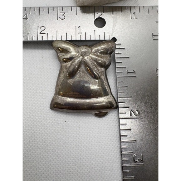 Vintage Taxco Mexico Puffy Bell Sterling Silver Brooch Pin Pendant 18.9g Retro - Picture 8 of 9